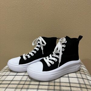 Target wild fable platform high top black lace up sneakers